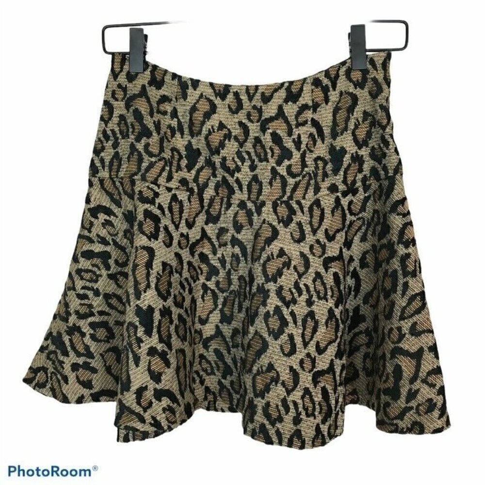 Free People Chenille Skirt Brown Black Leopard 2